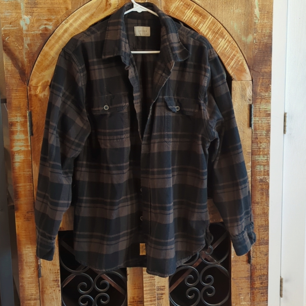 Jach's Mens Flannel Shirt. 2XL. Brown & Black.